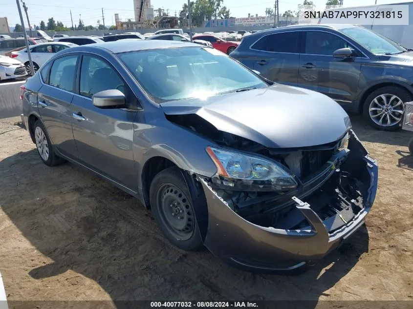 3N1AB7AP9FY321815 2015 Nissan Sentra Sv