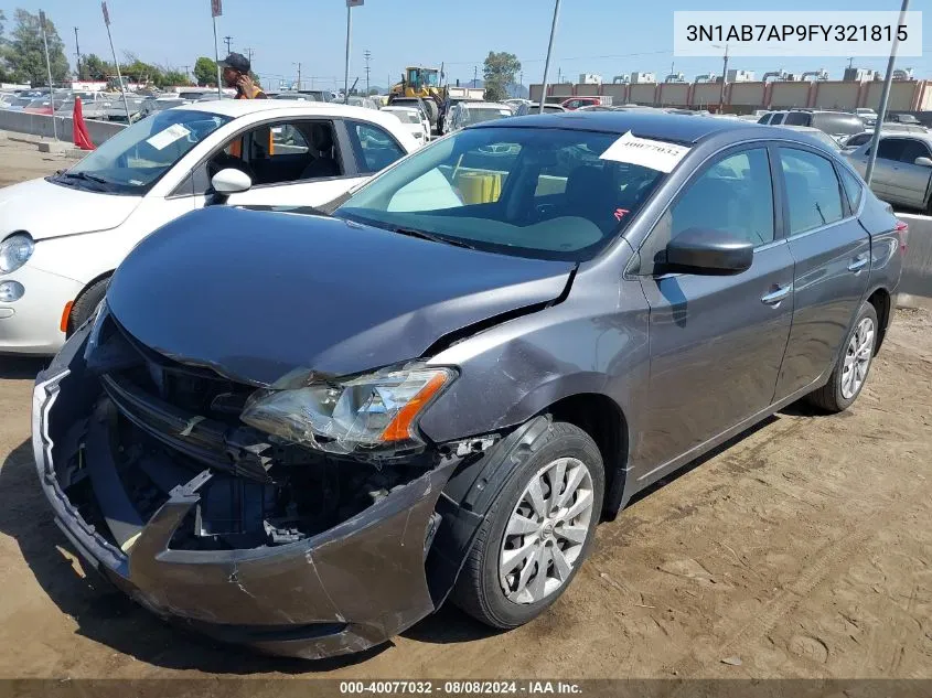 3N1AB7AP9FY321815 2015 Nissan Sentra Sv