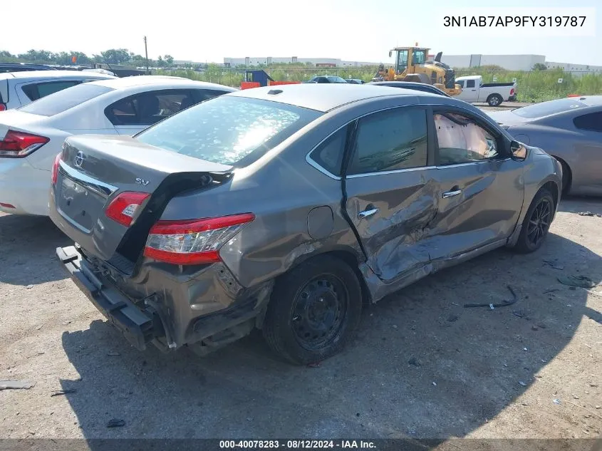 2015 Nissan Sentra Sv VIN: 3N1AB7AP9FY319787 Lot: 40078283