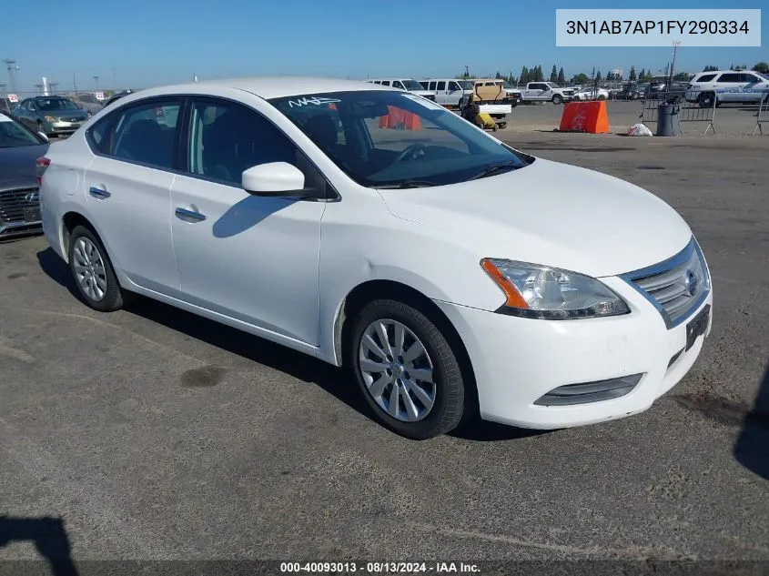 2015 Nissan Sentra S VIN: 3N1AB7AP1FY290334 Lot: 40093013