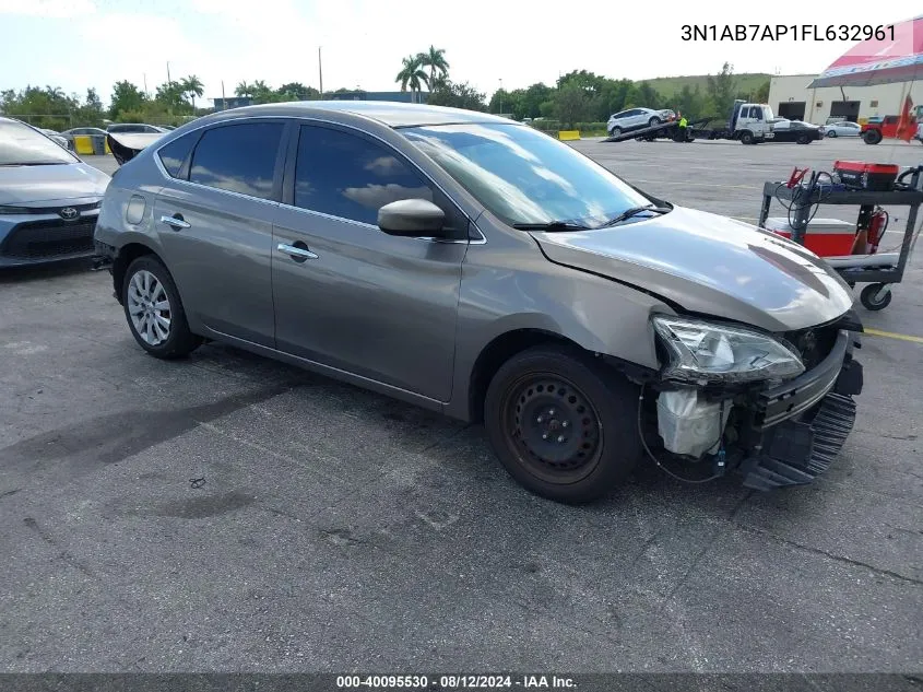 2015 Nissan Sentra Fe+ S/S/Sl/Sr/Sv VIN: 3N1AB7AP1FL632961 Lot: 40095530