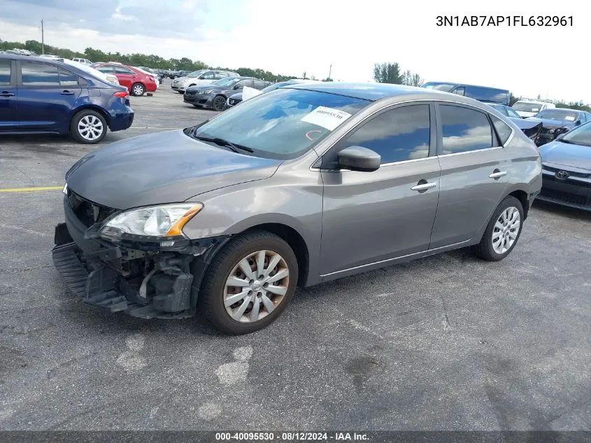 2015 Nissan Sentra Fe+ S/S/Sl/Sr/Sv VIN: 3N1AB7AP1FL632961 Lot: 40095530