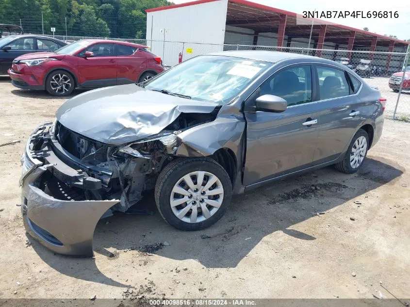 2015 Nissan Sentra Sv VIN: 3N1AB7AP4FL696816 Lot: 40098516