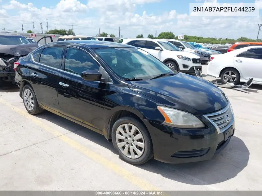 2015 Nissan Sentra Sv VIN: 3N1AB7AP2FL644259 Lot: 40098666