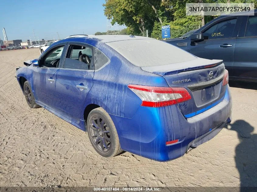 2015 Nissan Sentra Sr VIN: 3N1AB7AP0FY257549 Lot: 40107484