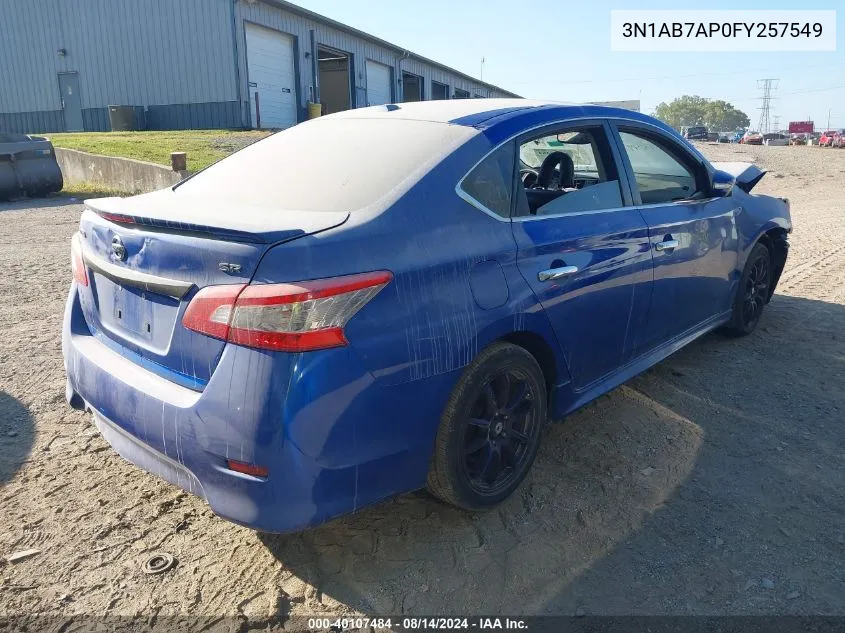 2015 Nissan Sentra Sr VIN: 3N1AB7AP0FY257549 Lot: 40107484