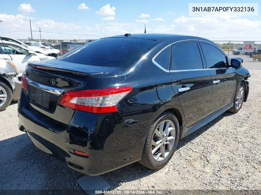 2015 Nissan Sentra Sr VIN: 3N1AB7AP0FY332136 Lot: 40112799