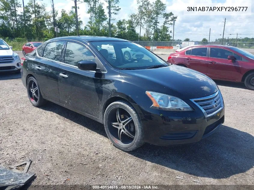 2015 Nissan Sentra S VIN: 3N1AB7APXFY296777 Lot: 40114675