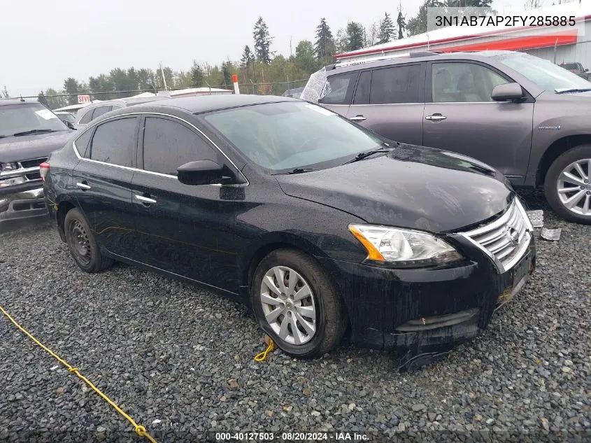 2015 Nissan Sentra Sv VIN: 3N1AB7AP2FY285885 Lot: 40127503