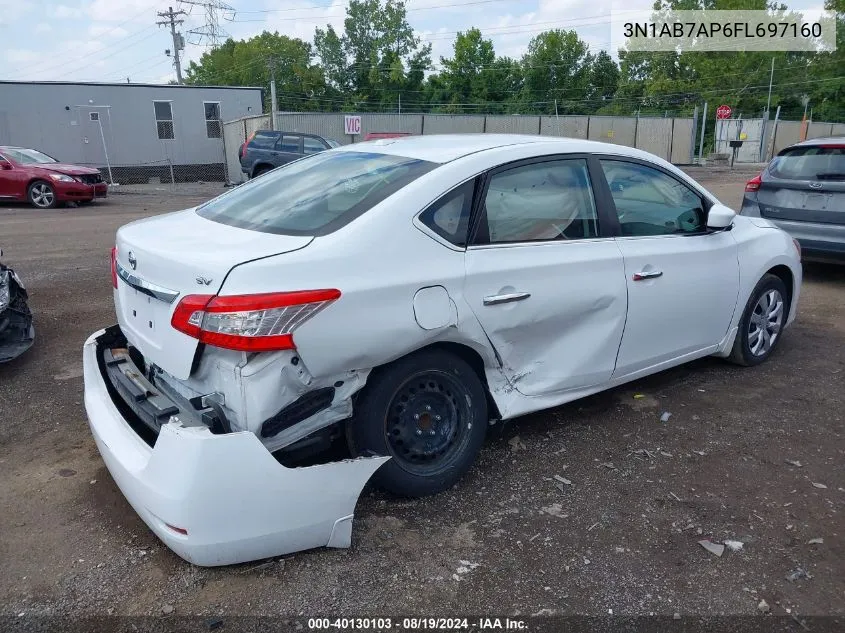 2015 Nissan Sentra Sv VIN: 3N1AB7AP6FL697160 Lot: 40130103