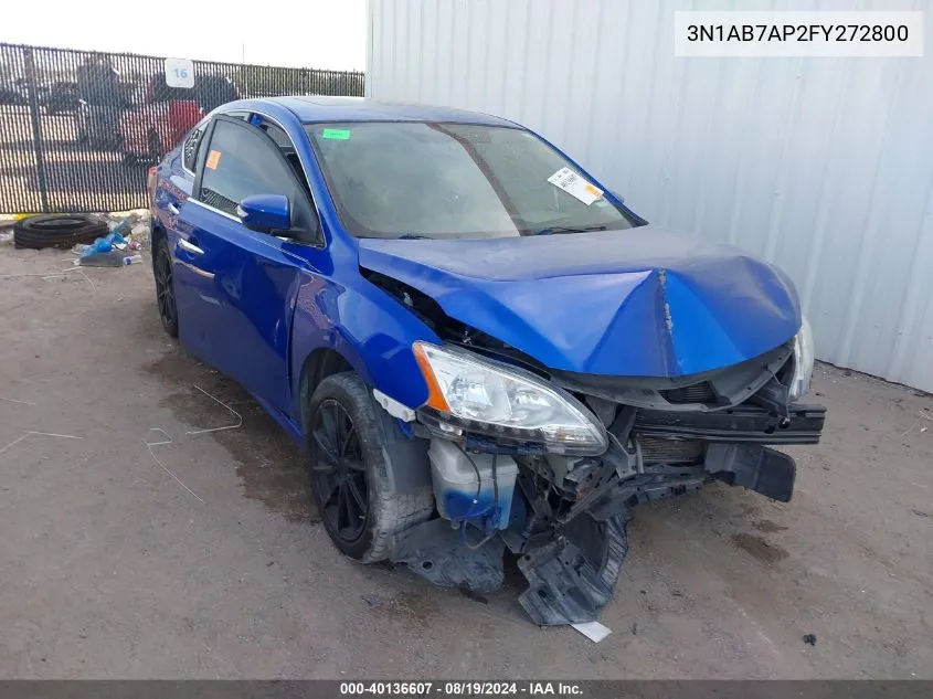 2015 Nissan Sentra Sr VIN: 3N1AB7AP2FY272800 Lot: 40136607