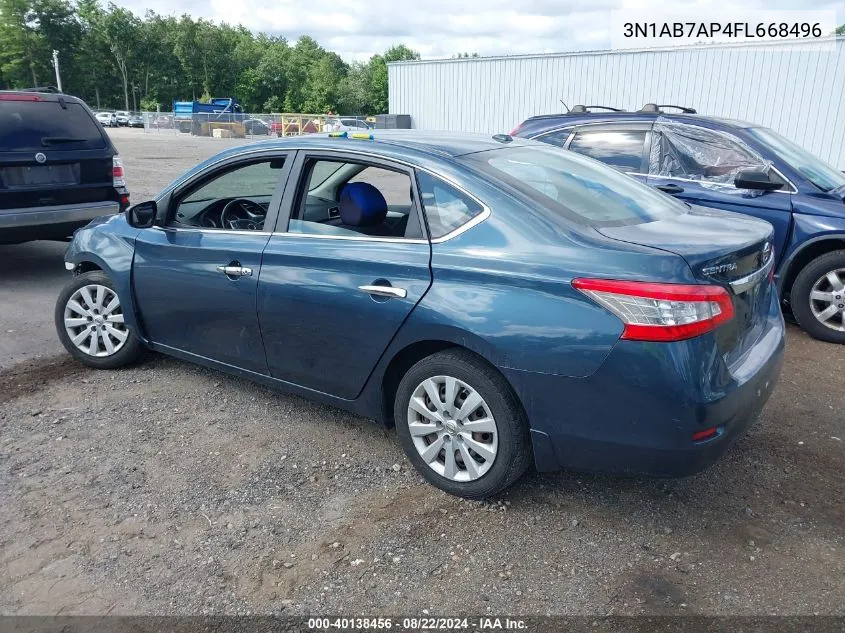 3N1AB7AP4FL668496 2015 Nissan Sentra Sv