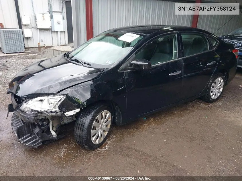 3N1AB7AP2FY358124 2015 Nissan Sentra Sv