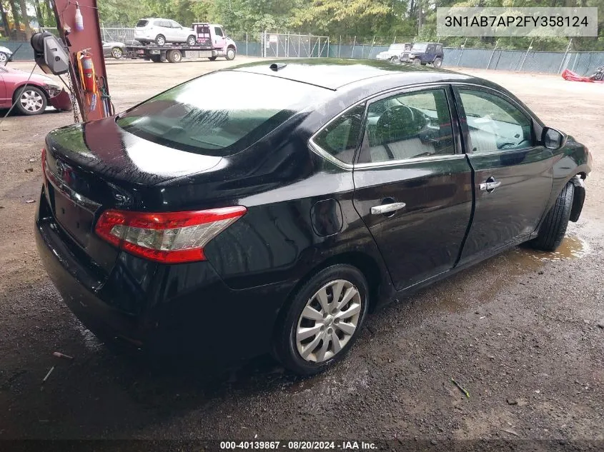 2015 Nissan Sentra Sv VIN: 3N1AB7AP2FY358124 Lot: 40139867