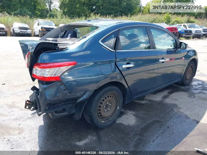 2015 Nissan Sentra Fe+ S/S/Sl/Sr/Sv VIN: 3N1AB7AP5FY227995 Lot: 40146326