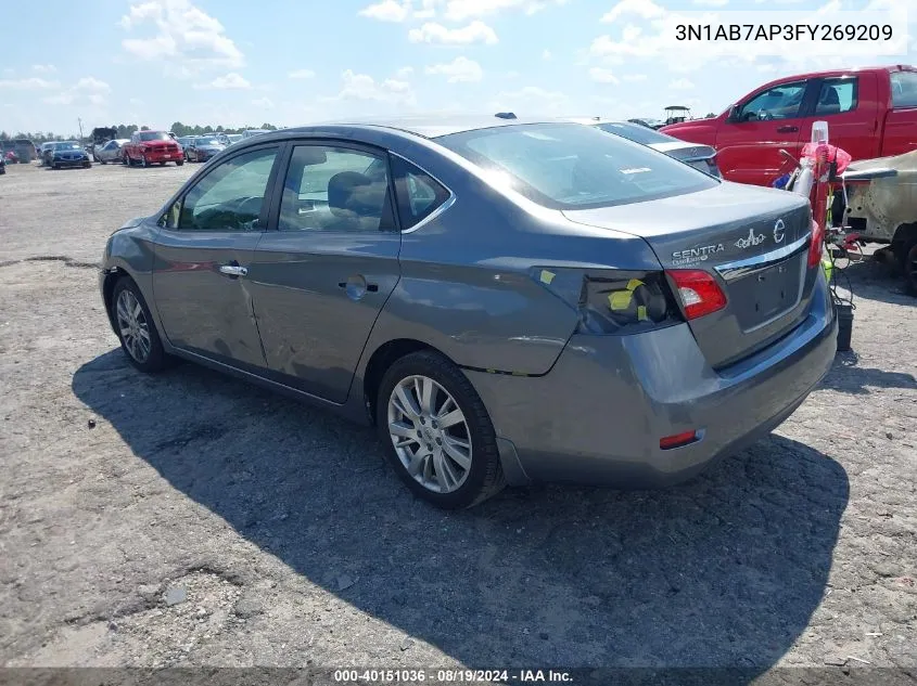 2015 Nissan Sentra Sl VIN: 3N1AB7AP3FY269209 Lot: 40151036