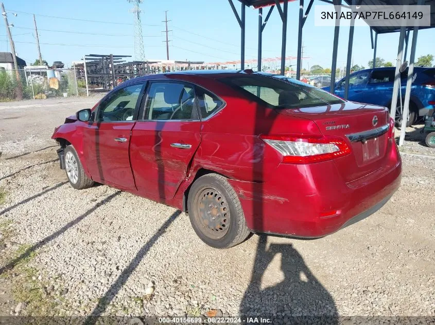 2015 Nissan Sentra Fe+ S/S/Sl/Sr/Sv VIN: 3N1AB7AP7FL664149 Lot: 40156699