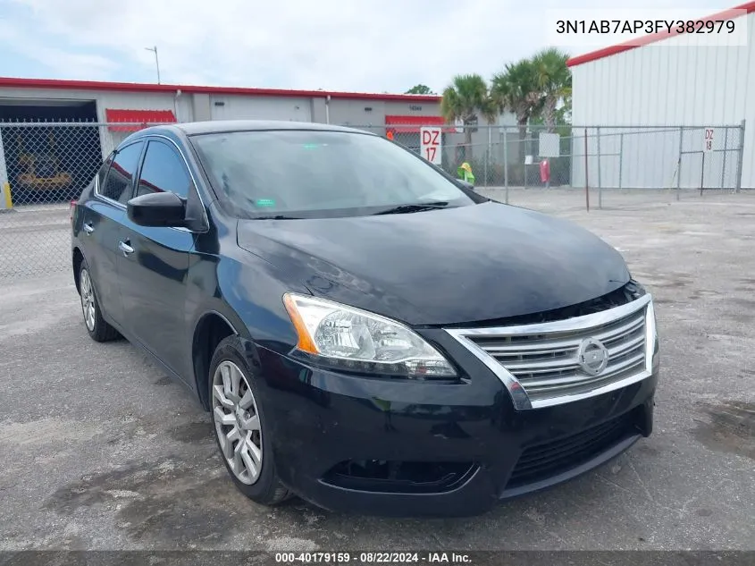 2015 Nissan Sentra S VIN: 3N1AB7AP3FY382979 Lot: 40179159