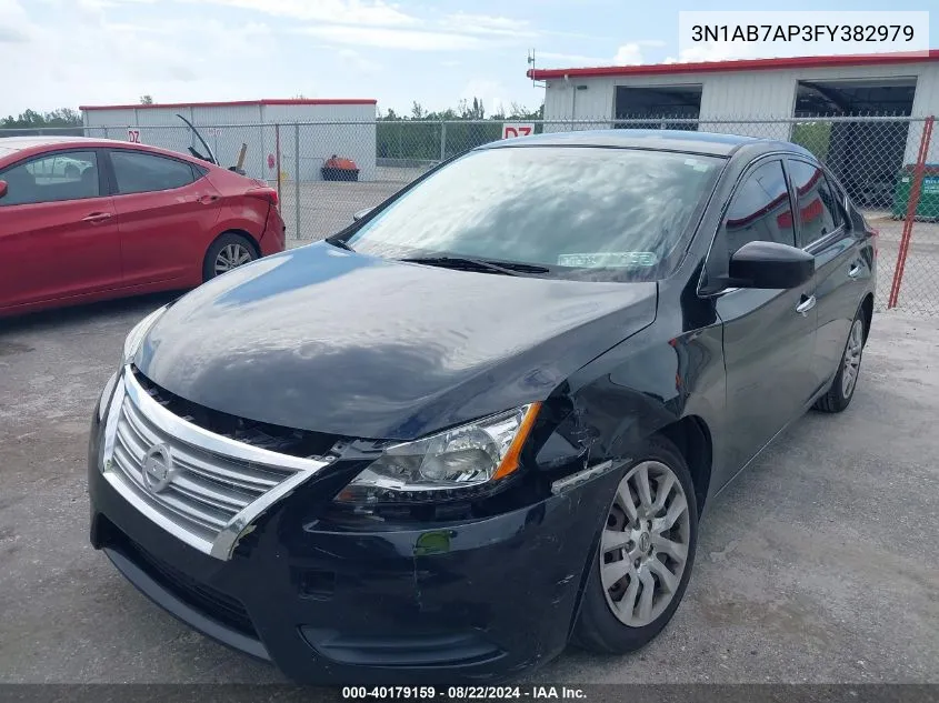 2015 Nissan Sentra S VIN: 3N1AB7AP3FY382979 Lot: 40179159