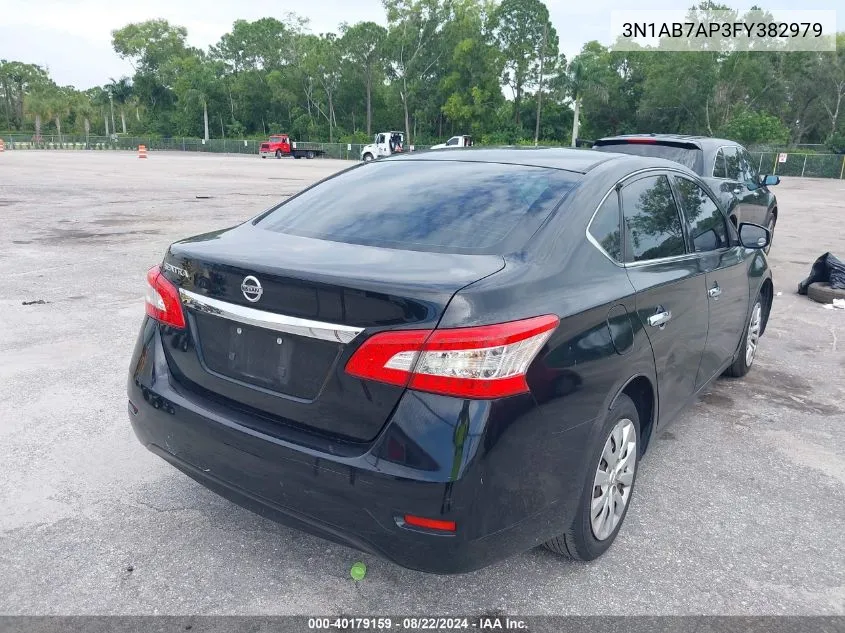 2015 Nissan Sentra S VIN: 3N1AB7AP3FY382979 Lot: 40179159