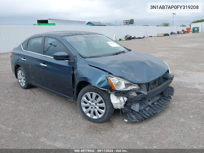 2015 Nissan Sentra Sv VIN: 3N1AB7AP0FY319208 Lot: 40179542