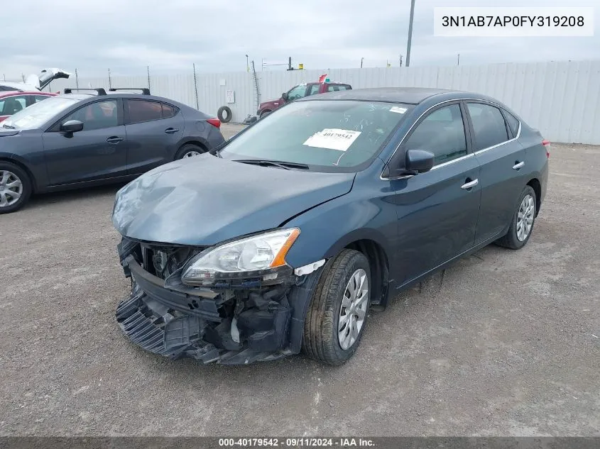 2015 Nissan Sentra Sv VIN: 3N1AB7AP0FY319208 Lot: 40179542