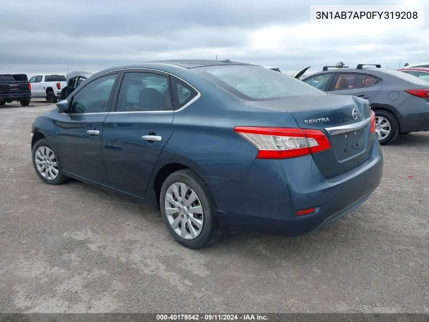 2015 Nissan Sentra Sv VIN: 3N1AB7AP0FY319208 Lot: 40179542