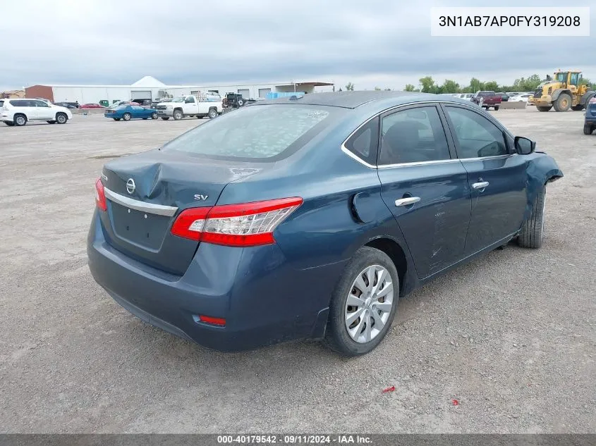 2015 Nissan Sentra Sv VIN: 3N1AB7AP0FY319208 Lot: 40179542