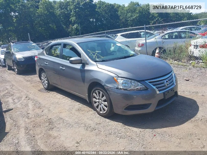 2015 Nissan Sentra Sv VIN: 3N1AB7AP1FL668729 Lot: 40182344