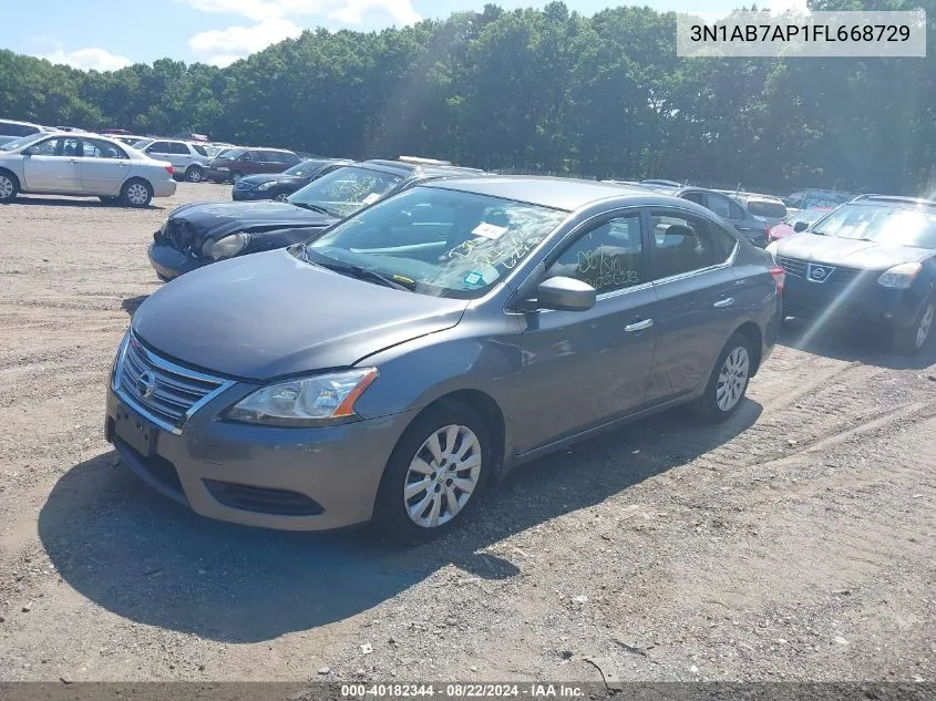 2015 Nissan Sentra Sv VIN: 3N1AB7AP1FL668729 Lot: 40182344