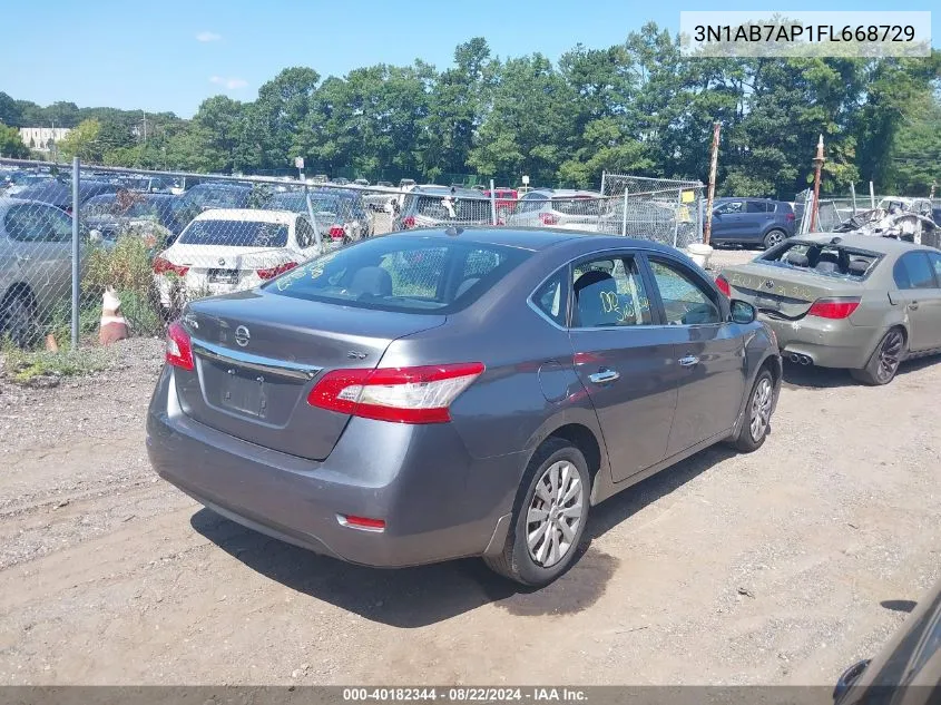 2015 Nissan Sentra Sv VIN: 3N1AB7AP1FL668729 Lot: 40182344