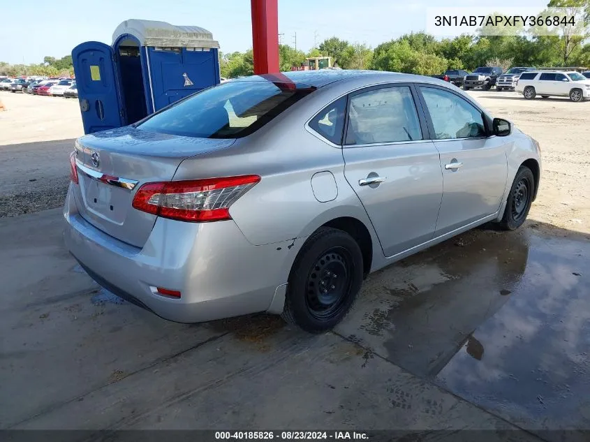 2015 Nissan Sentra S VIN: 3N1AB7APXFY366844 Lot: 40185826