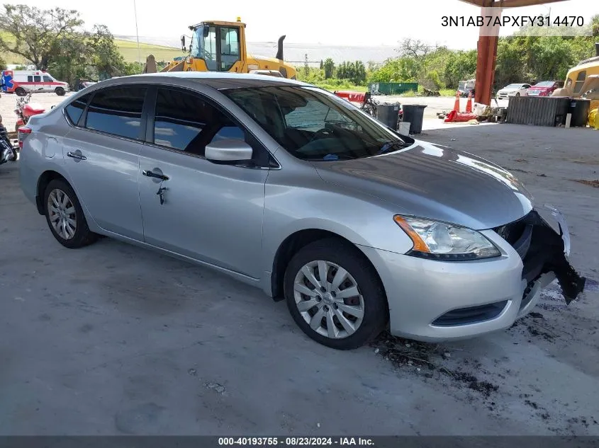 3N1AB7APXFY314470 2015 Nissan Sentra Fe+ S/S/Sl/Sr/Sv