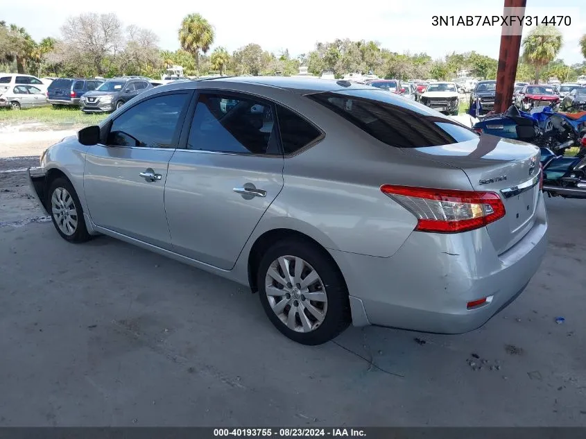 3N1AB7APXFY314470 2015 Nissan Sentra Fe+ S/S/Sl/Sr/Sv