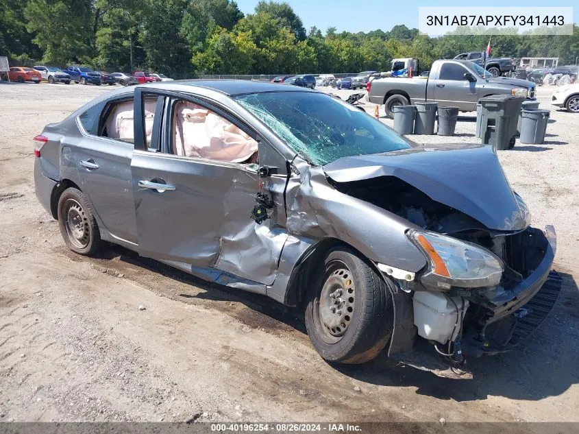 3N1AB7APXFY341443 2015 Nissan Sentra S