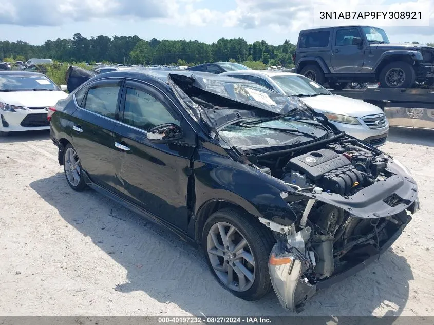 2015 Nissan Sentra Sr VIN: 3N1AB7AP9FY308921 Lot: 40197232