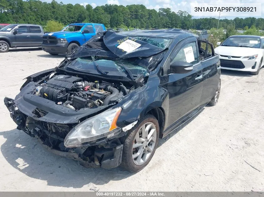 2015 Nissan Sentra Sr VIN: 3N1AB7AP9FY308921 Lot: 40197232