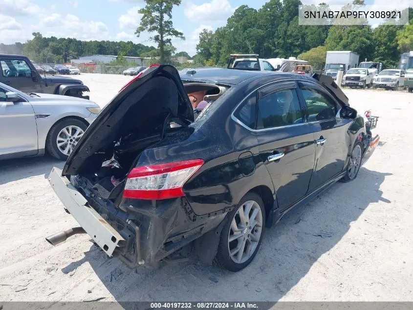 2015 Nissan Sentra Sr VIN: 3N1AB7AP9FY308921 Lot: 40197232