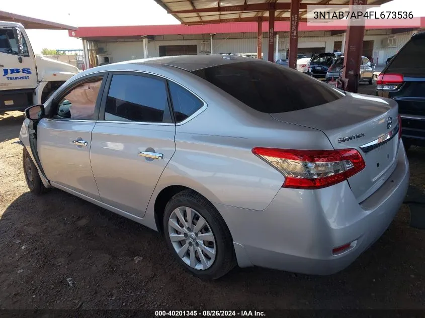 2015 Nissan Sentra Sv VIN: 3N1AB7AP4FL673536 Lot: 40201345