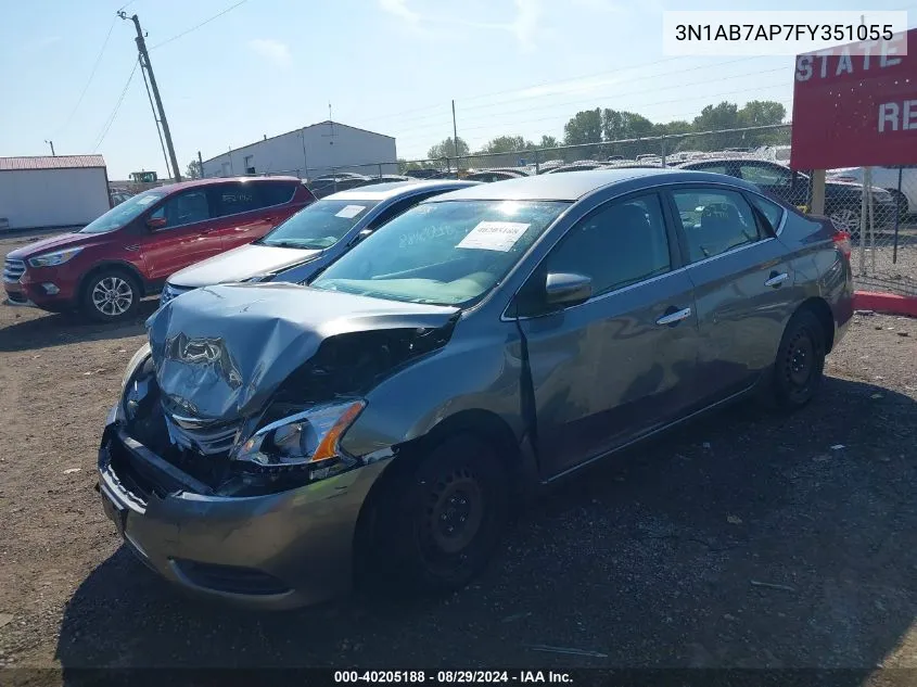 2015 Nissan Sentra Sv VIN: 3N1AB7AP7FY351055 Lot: 40205188