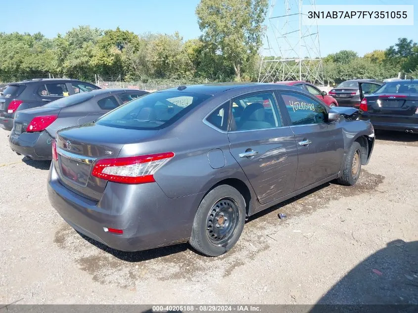 2015 Nissan Sentra Sv VIN: 3N1AB7AP7FY351055 Lot: 40205188