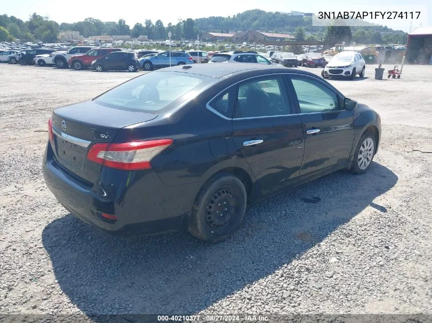 3N1AB7AP1FY274117 2015 Nissan Sentra Sv