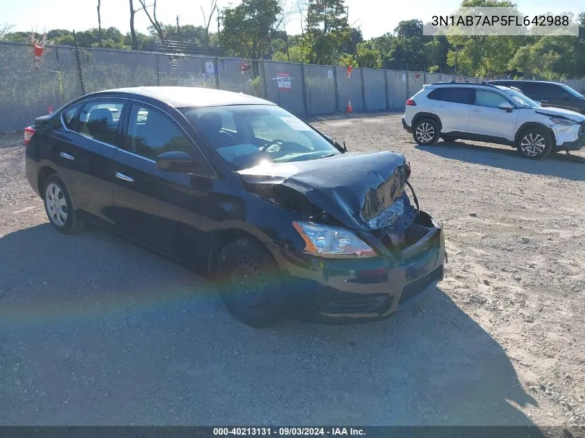 2015 Nissan Sentra Fe+ S/S/Sl/Sr/Sv VIN: 3N1AB7AP5FL642988 Lot: 40213131