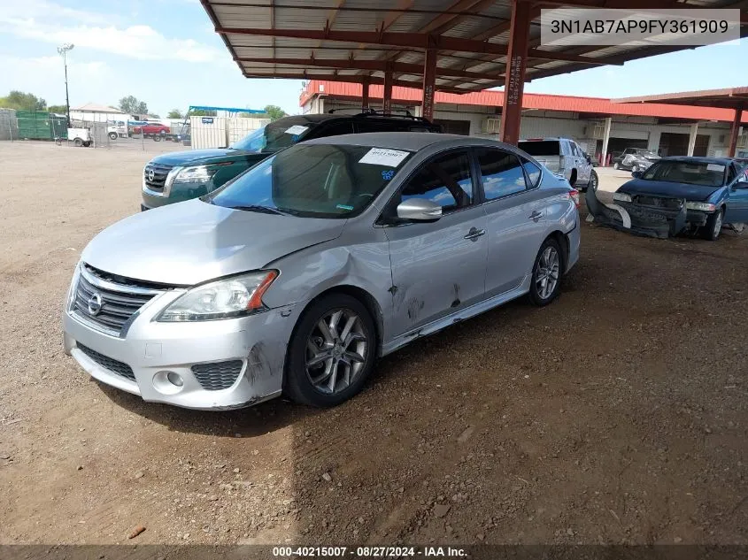 2015 Nissan Sentra Sr VIN: 3N1AB7AP9FY361909 Lot: 40215007