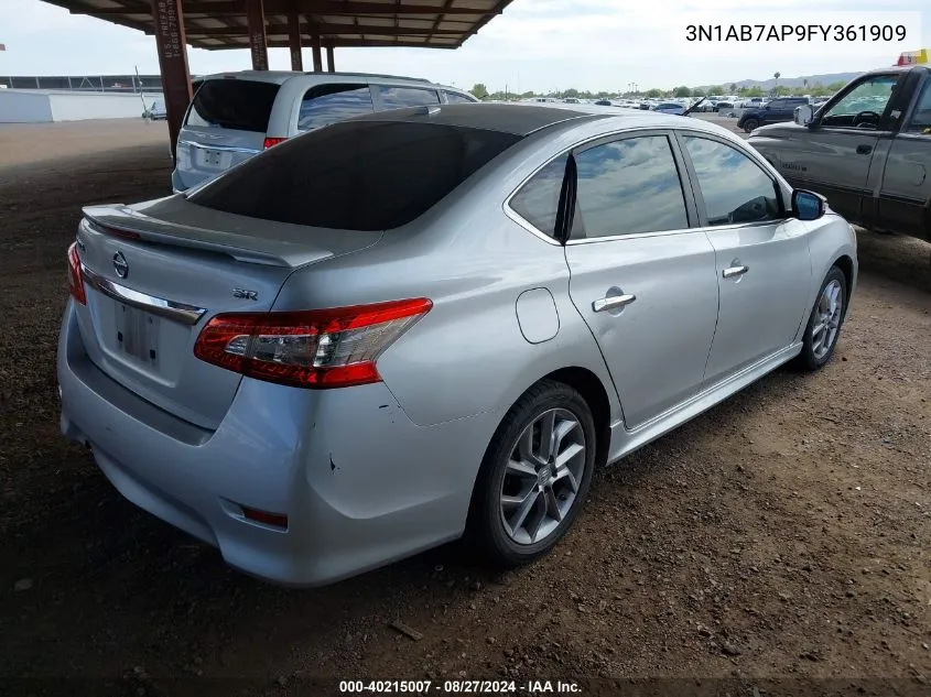 2015 Nissan Sentra Sr VIN: 3N1AB7AP9FY361909 Lot: 40215007