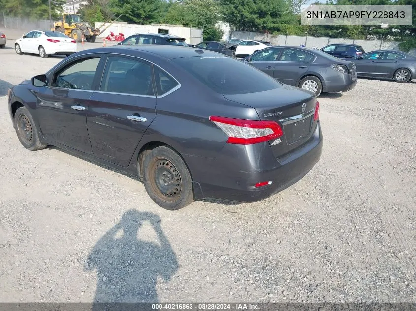 2015 Nissan Sentra Sv VIN: 3N1AB7AP9FY228843 Lot: 40216863