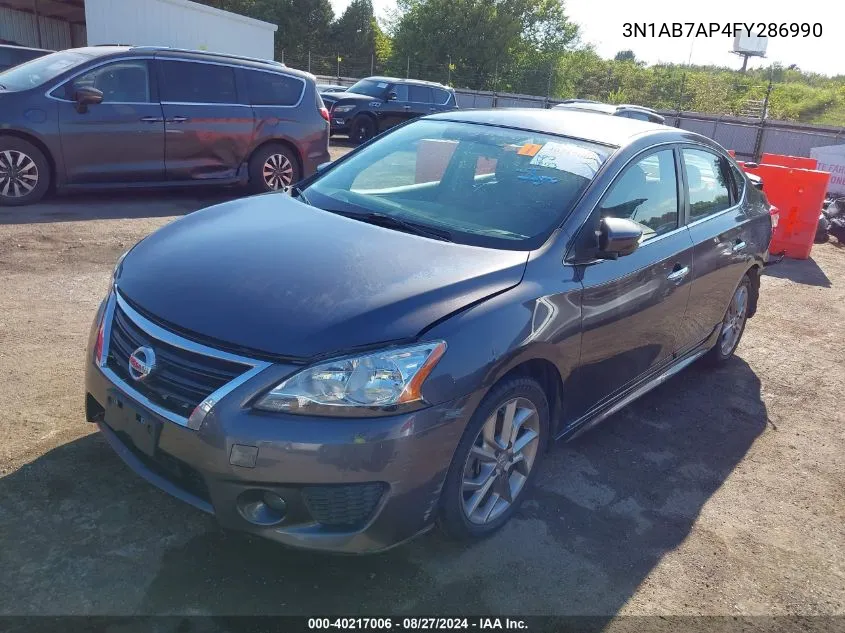 2015 Nissan Sentra Sr VIN: 3N1AB7AP4FY286990 Lot: 40217006