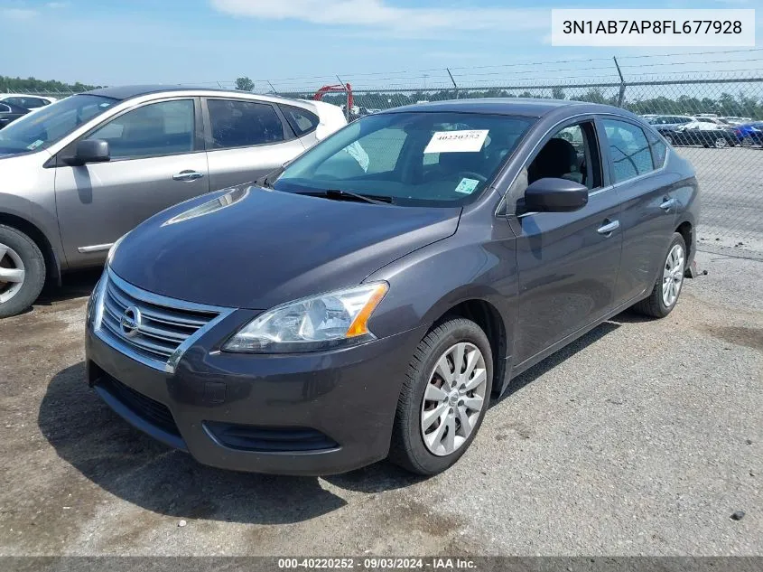 2015 Nissan Sentra Sv VIN: 3N1AB7AP8FL677928 Lot: 40220252