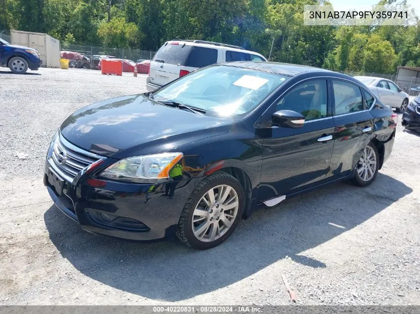 2015 Nissan Sentra Sl VIN: 3N1AB7AP9FY359741 Lot: 40220831