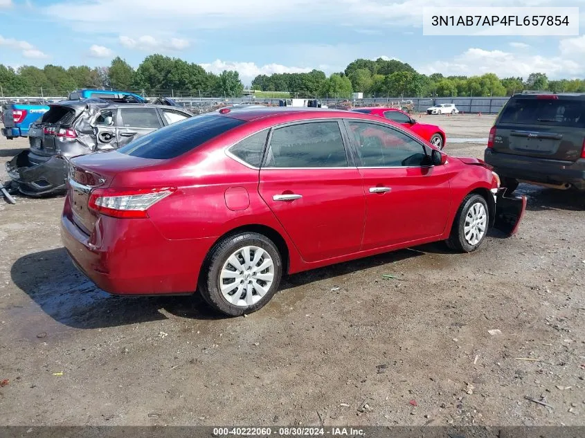 2015 Nissan Sentra Fe+ S/S/Sl/Sr/Sv VIN: 3N1AB7AP4FL657854 Lot: 40222060